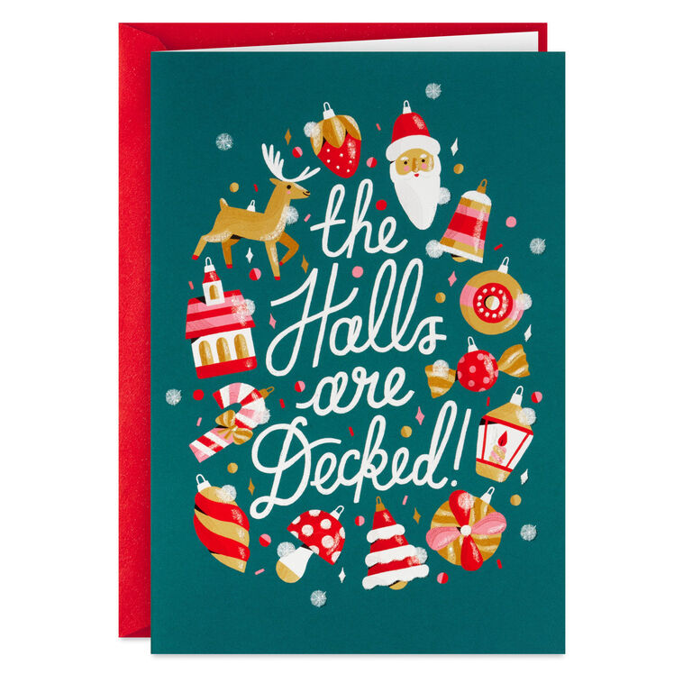The Halls Are Decked Boxed Christmas Cards, Pack of 16