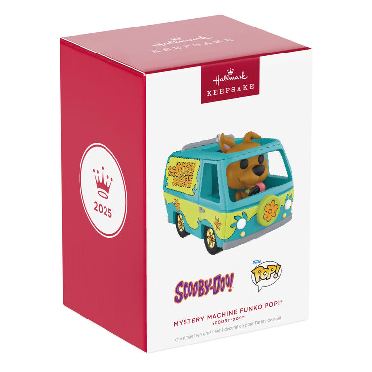 Scooby-Doo Mystery Machine ornament, Funko POP style, retro van, Hallmark Keepsake, Christmas decoration, cartoon collectible.
