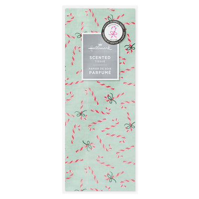 Peppermint-Scented Candy Canes on Green Christmas Tissue Paper, 4 sheets