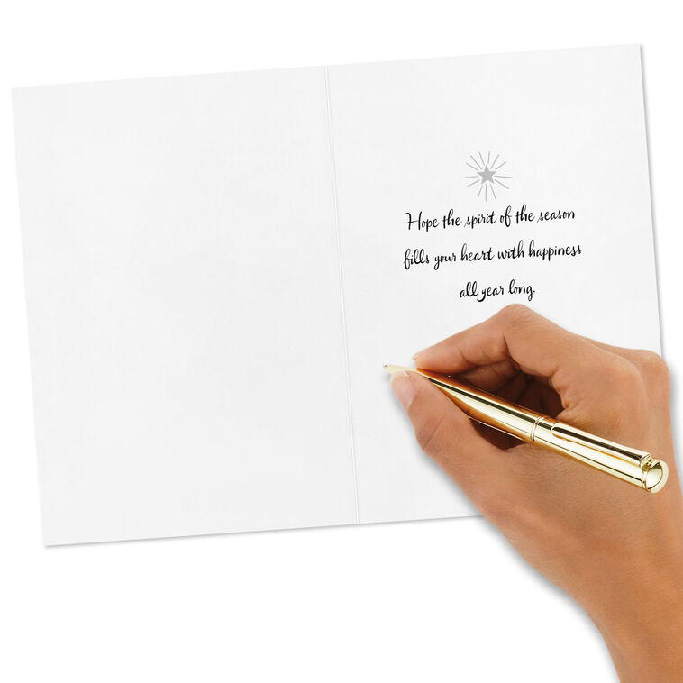 Opulent Green and Gold Tree Boxed Christmas Cards, Pack of 12