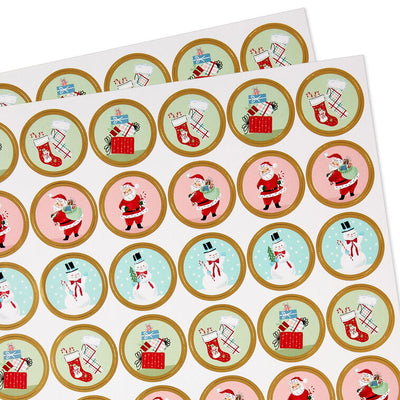 Nostalgic Winter Icons Round Christmas Seals, 2 Sheets