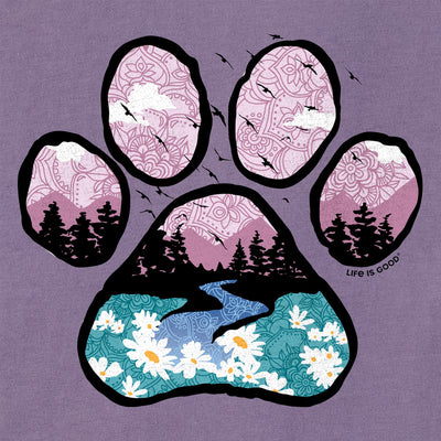 Women's Paw Landscape Short Sleeve Crusher Tee - Dusk Purple