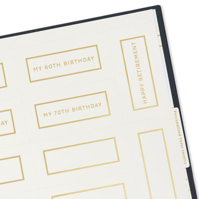 Gold on Navy Linen Customizable Guest Book