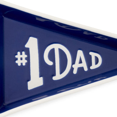 #1 Dad Pennant-Shaped Trinket Tray