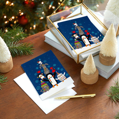 UNICEF Cute Critter Pyramid Boxed Christmas Cards, Pack of 12