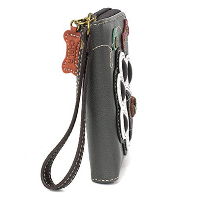 Zip-Around Wallet- Paw Print Gray