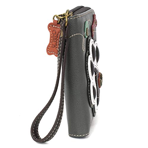 Zip-Around Wallet- Paw Print Gray