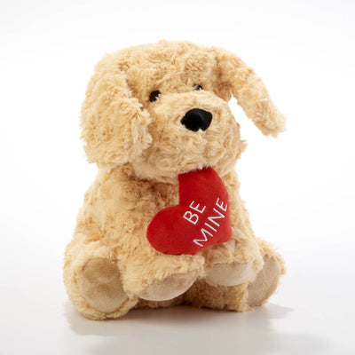 Warmies Be Mine Golden Dog plush toy with lavender scent and microwavable warmth.