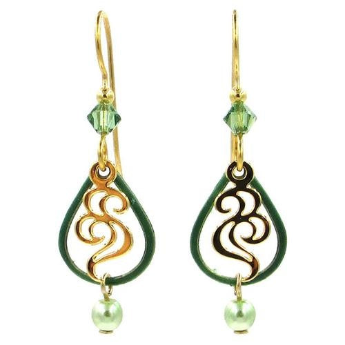 Open Teardrops W/ Swirls Dangle Earrings