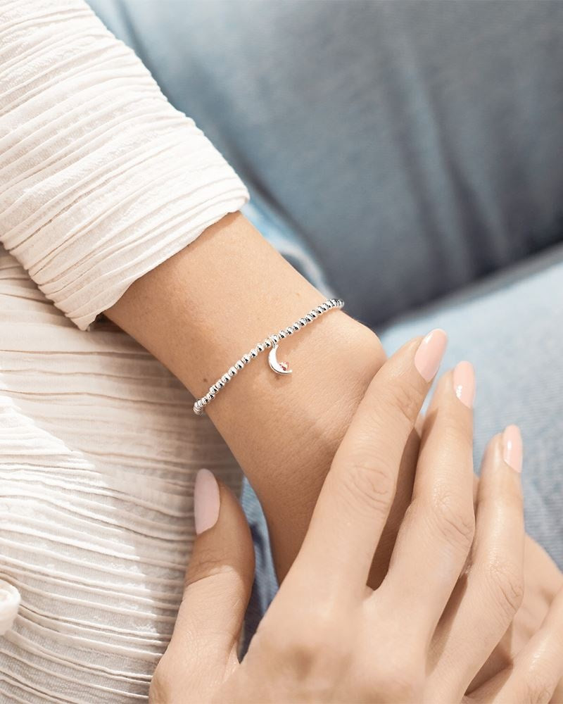 Little "Love You to the Moon & Back" Bracelet in Silver