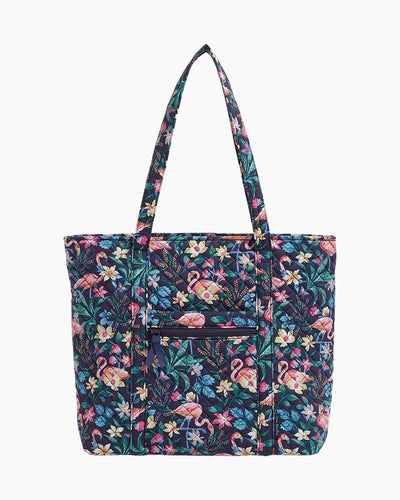 Vera Bradley Vera Tote Bag in Flamingo Garden with multiple pockets and zip closure