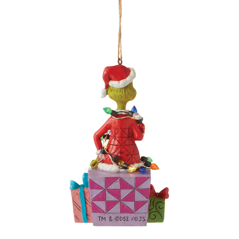 Grinch Wrapped in Lights Ornament