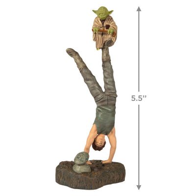Yoda and Luke ornament, Empire Strikes Back, handstand training scene, Hallmark Keepsake, Star Wars, sound feature, Christmas decoration.