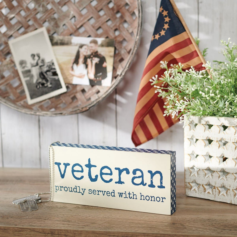 Veteran Served With Honor Block Sign