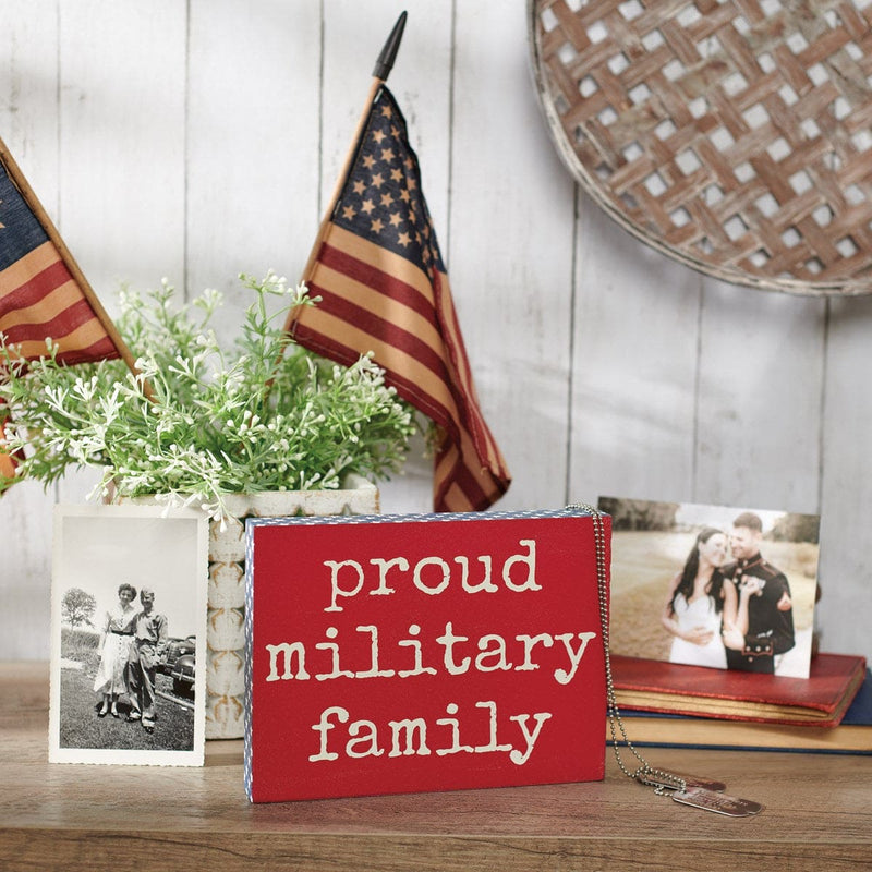 Proud Military Family Block Sign