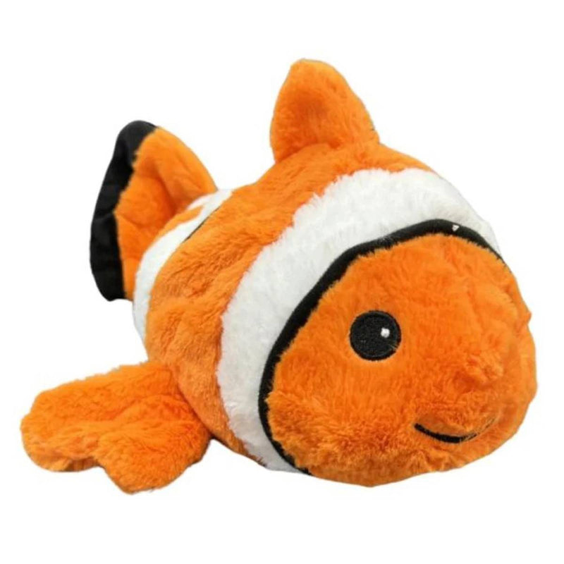 Microwavable Clown Fish Warmies plush toy in bright orange and white stripes, scented with French lavender.