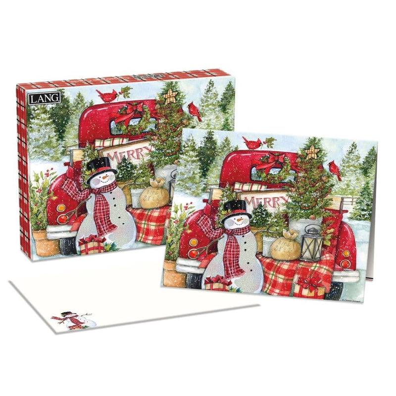 Red Truck and Snowman by Susan Winget Boxed Christmas Cards