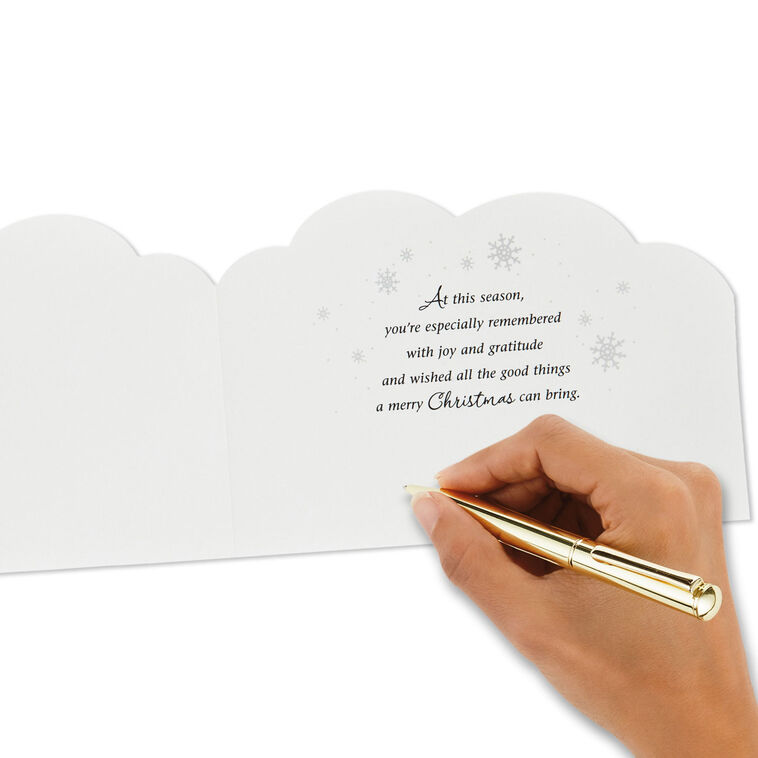 Elegant Tree on Black Boxed Christmas Cards, Pack of 16