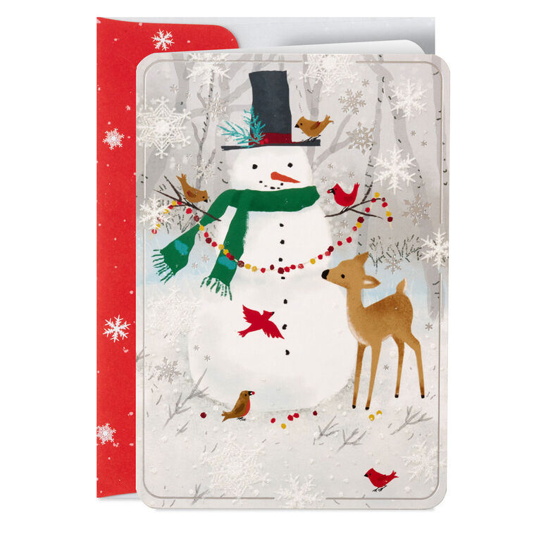 Snowman and Deer Boxed Holiday Cards, Pack of 16