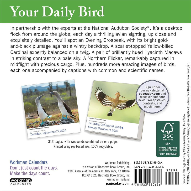 Audubon Birds 2026 Page-a-Day Desk Calendar