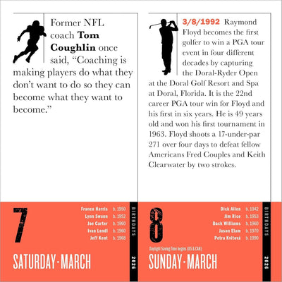 365 Sports Facts 2026 Page-a-Day Desk Calendar