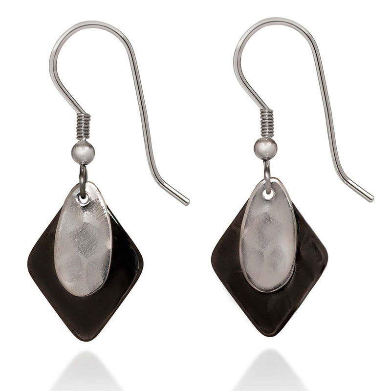 Silver-Tone Layered Shape Dangle Earrings