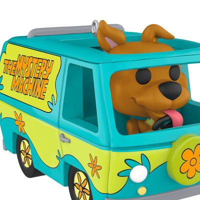 Scooby-Doo Mystery Machine ornament, Funko POP style, retro van, Hallmark Keepsake, Christmas decoration, cartoon collectible.

