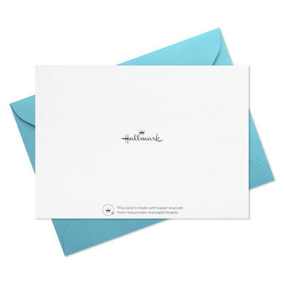 Pastel thank you cards with ombré pink to blue gradient and gold foil lettering, includes 10 blank cards and aqua-lined envelopes