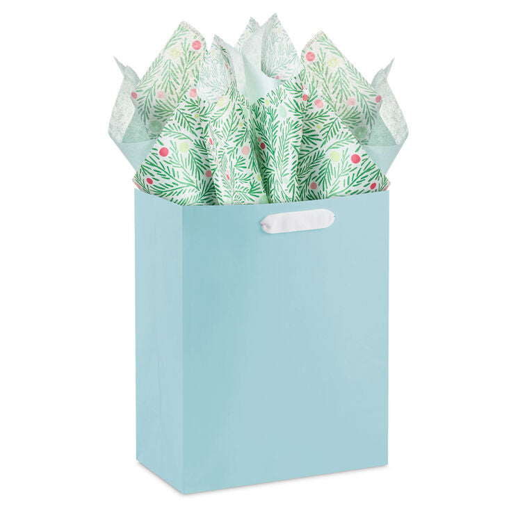Light Blue/Boughs and Dots 2-Pack Holiday Tissue Paper, 6 sheets