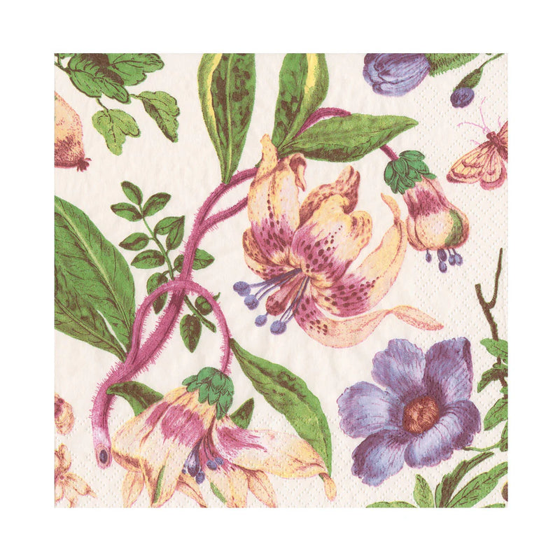 Porcelain Blooms Ivory Luncheon Napkins - 20 Per Package