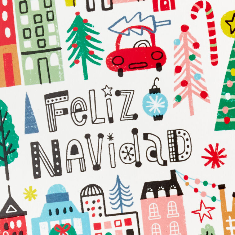 Festive Cityscape Boxed Christmas Cards, Pack of 16