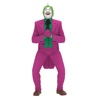 The Joker ornament, classic Batman TV series, fuchsia suit, green shirt, Hallmark Keepsake, Christmas decoration, comic book villain.