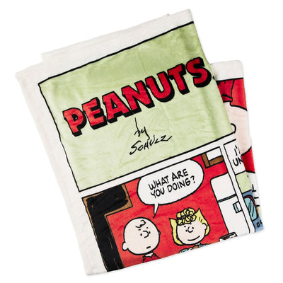 Peanuts Christmas Comic Strip Throw Blanket, 50x60