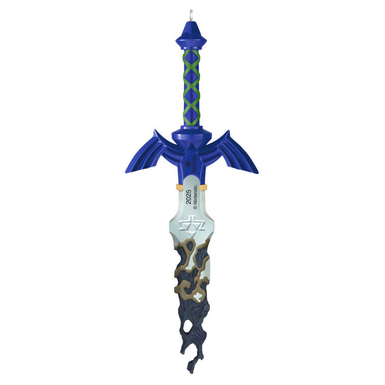 Legend of Zelda Master Sword ornament, metal, decayed design, Tears of the Kingdom, Hallmark Keepsake, video game Christmas decoration.