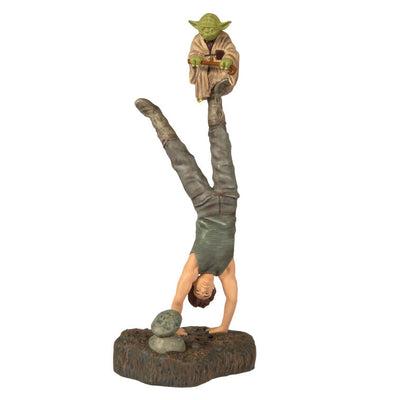 Yoda and Luke ornament, Empire Strikes Back, handstand training scene, Hallmark Keepsake, Star Wars, sound feature, Christmas decoration.