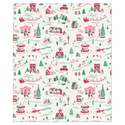 Holiday Toile Throw Blanket, 50x60
