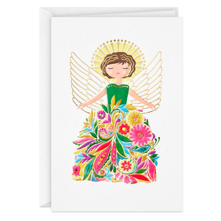 UNICEF Floral Angel Boxed Christmas Cards, Pack of 12
