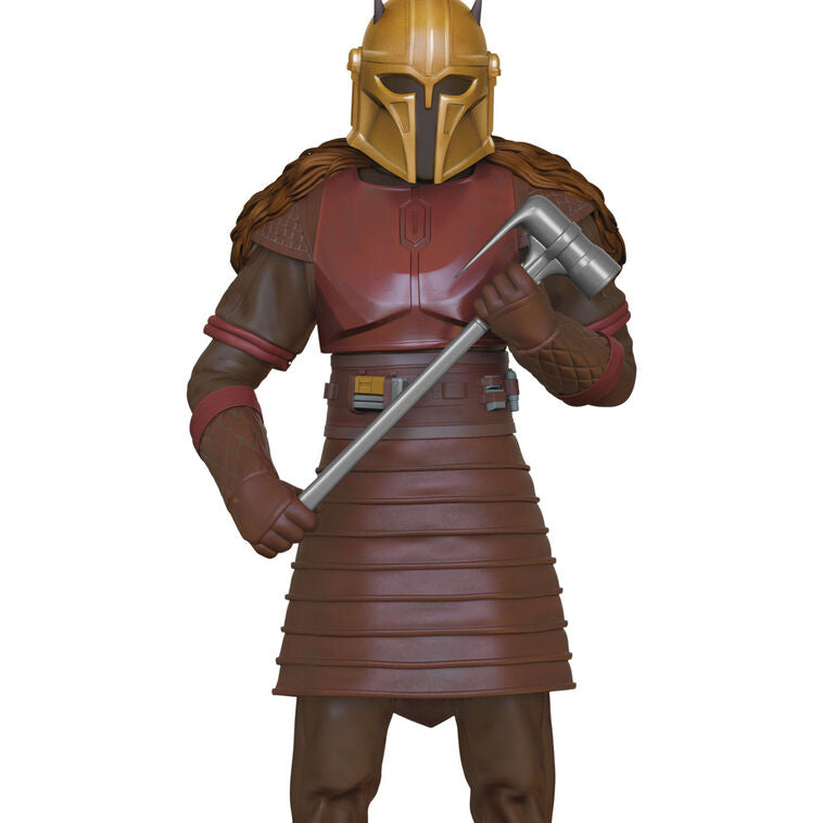 Star Wars Mandalorian The Armorer ornament, Hallmark Keepsake 2025, warrior in gold helmet forging beskar armor, Disney collectible.