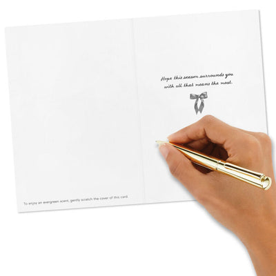 Greenery Wreath Pine-Scented Boxed Christmas Cards, Pack of 12