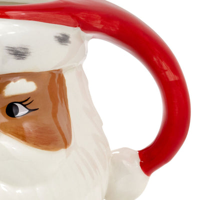Winking Black Santa Holiday Sculpted Mug, 23.5 oz
