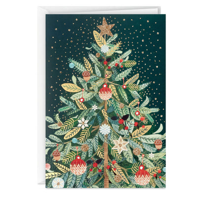 UNICEF Spruce Tree on Black Boxed Christmas Cards, Pack of 20