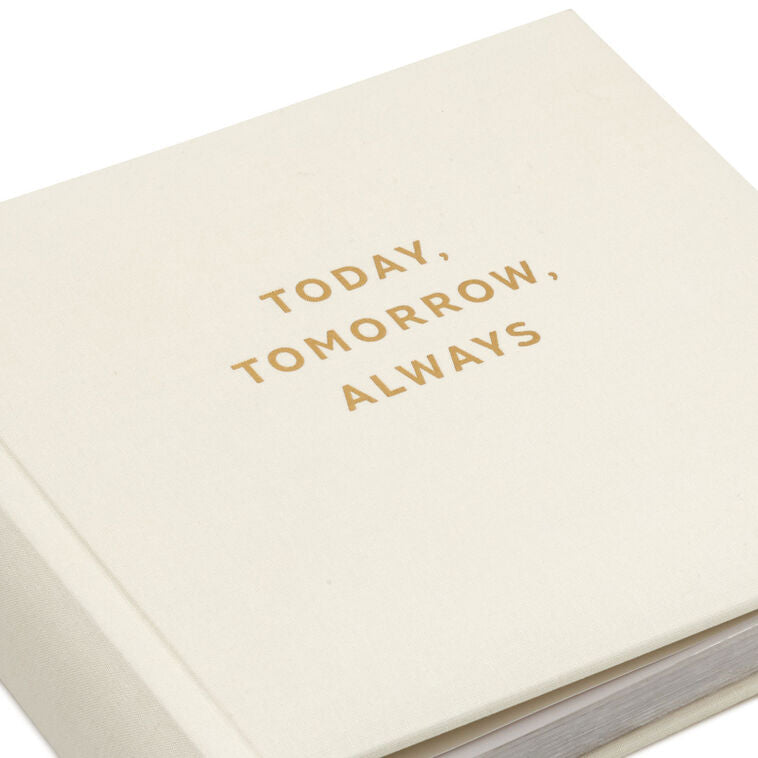 Today, Tomorrow, Always Gold on Cream Linen Photo Album