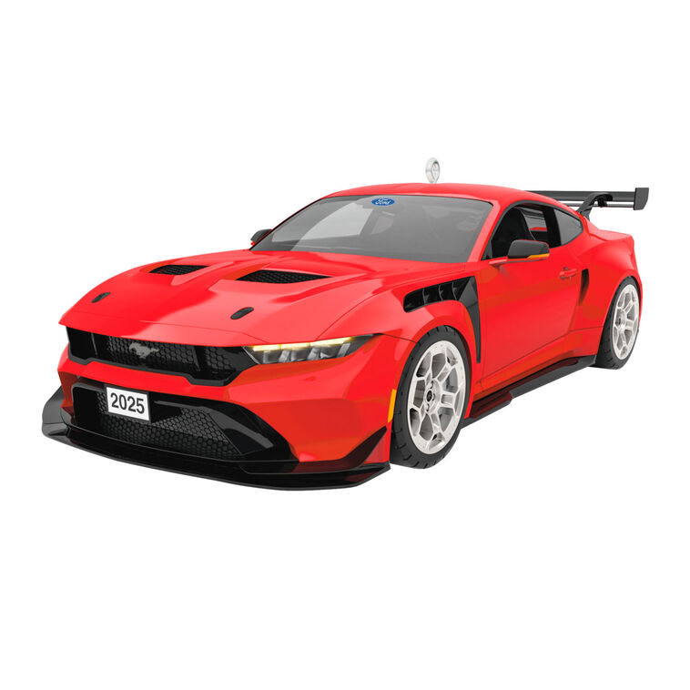 Detailed red 2025 Ford Mustang GTD metal ornament by Hallmark Keepsake.
