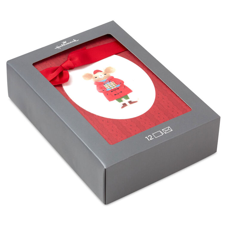 Sweet Holiday Mouse Boxed Christmas Cards, Pack of 12
