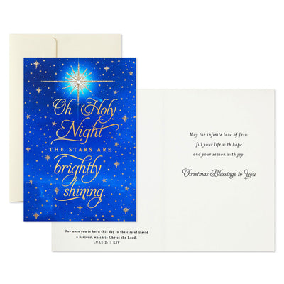 Oh Holy Night Religious Boxed Christmas Cards, Pack of 12