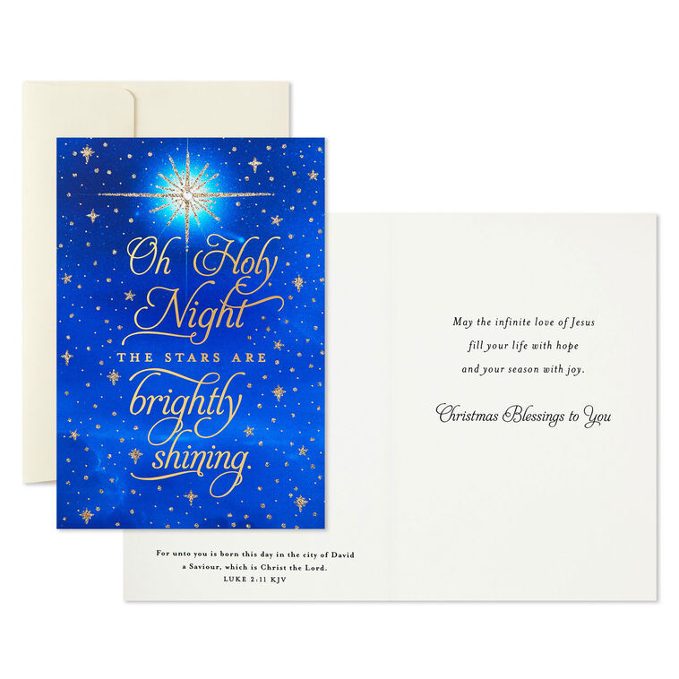 Oh Holy Night Religious Boxed Christmas Cards, Pack of 12