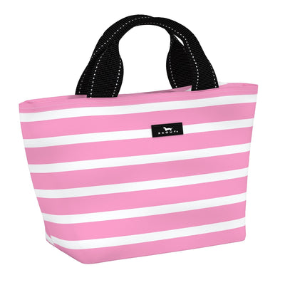Palmetto Pink SCOUT Original Nooner lunch bag with zipper closure, insulated liner, exterior pocket, and sturdy top handles.