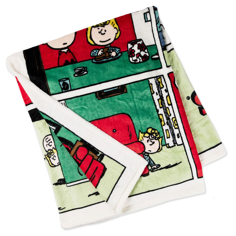 Peanuts Christmas Comic Strip Throw Blanket, 50x60