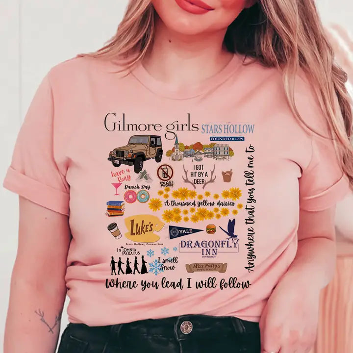 Gilmore Friends Mashup Tee – Prism Peach