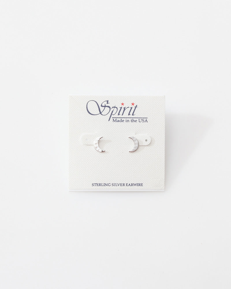 Crescent Moon Stud Back Earrings